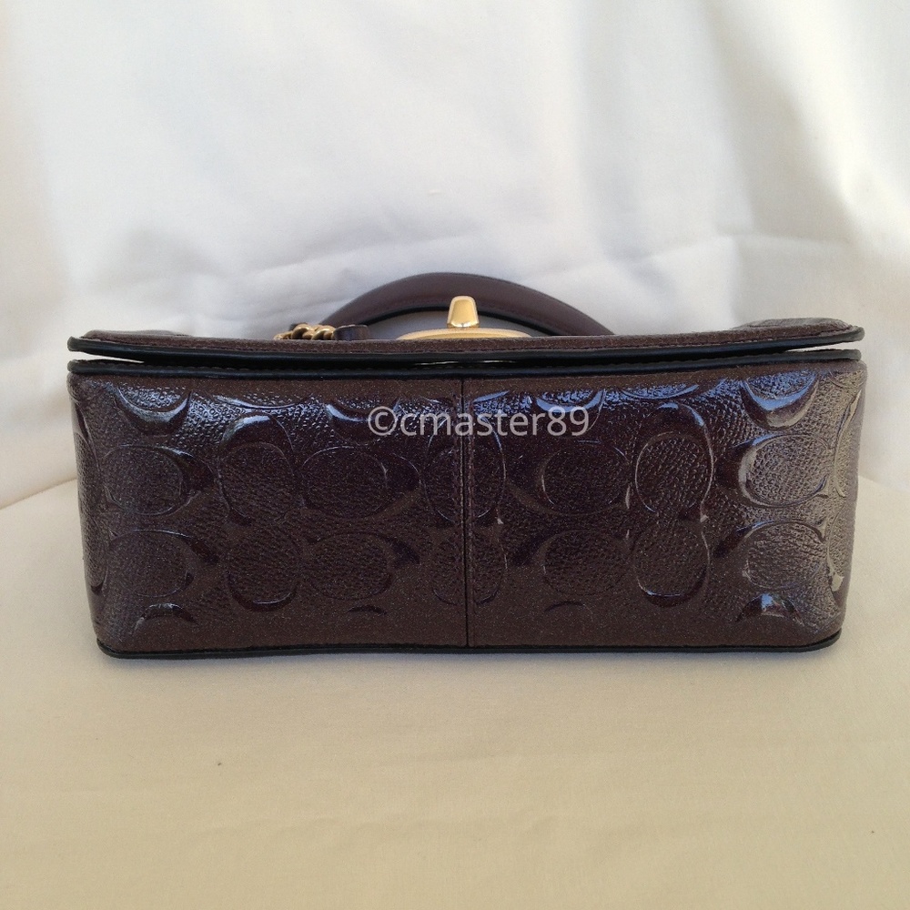 π΄SOLDπ΄Coach Glitter Oxblood Patent Leather - Picture 5 of 8